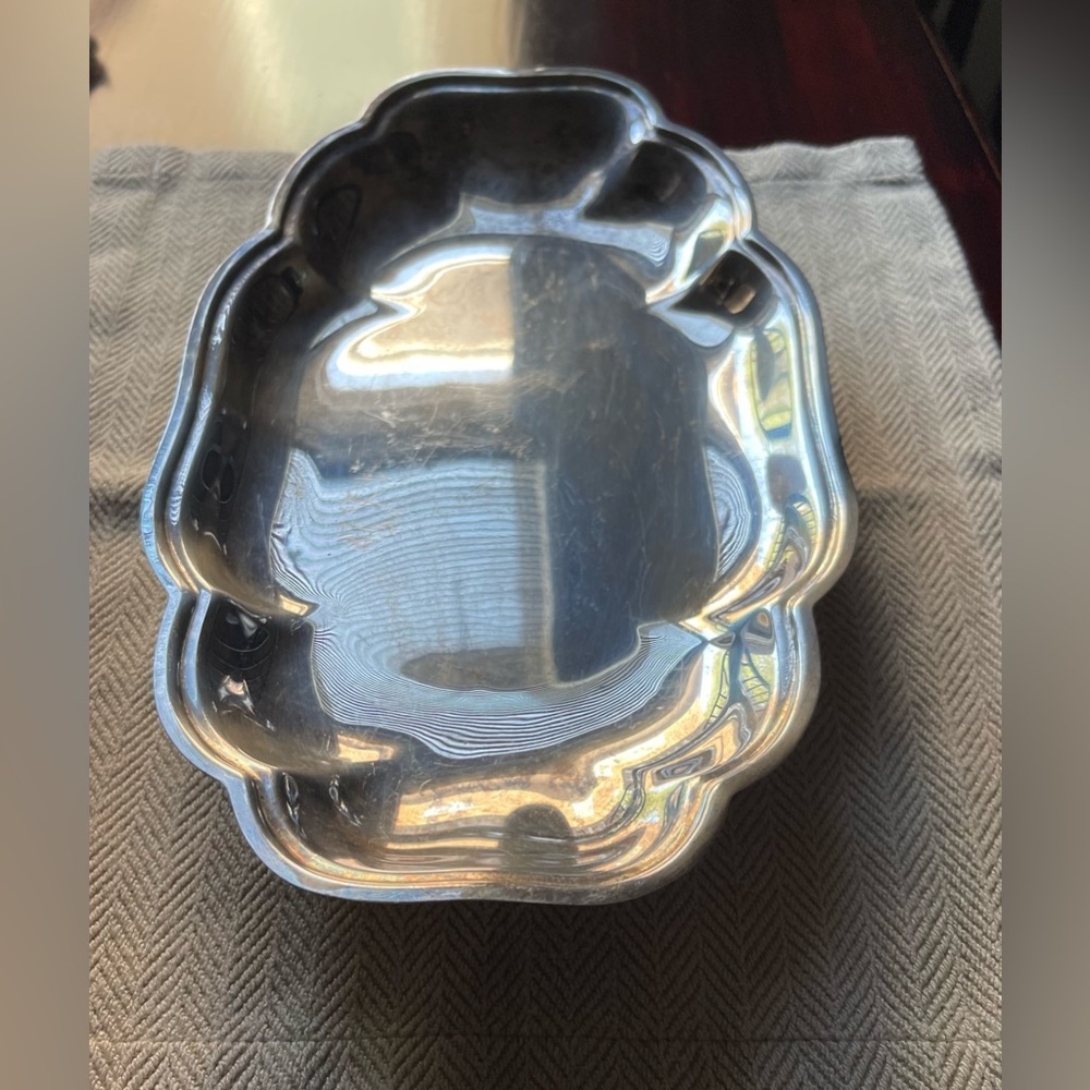Elegant Silver Plated Bread/ Fruit Serving Footed Tray